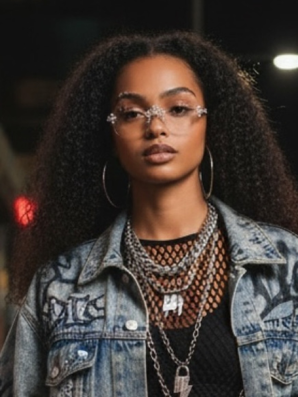 •Believe It• Rimless Rhinestone Cross Glasses Clear Lens Y2K Glam Frames